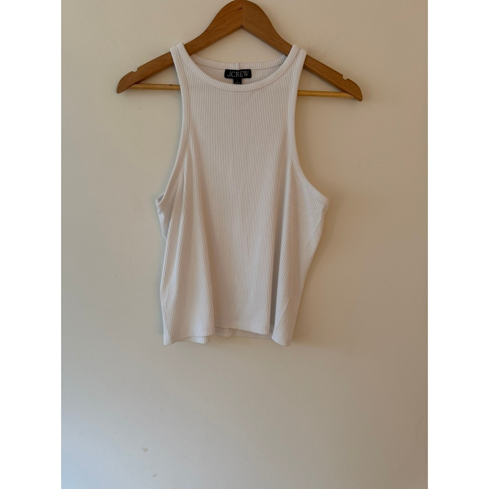 J.Crew New favorite Tank Top Vintage Rib White Size Large